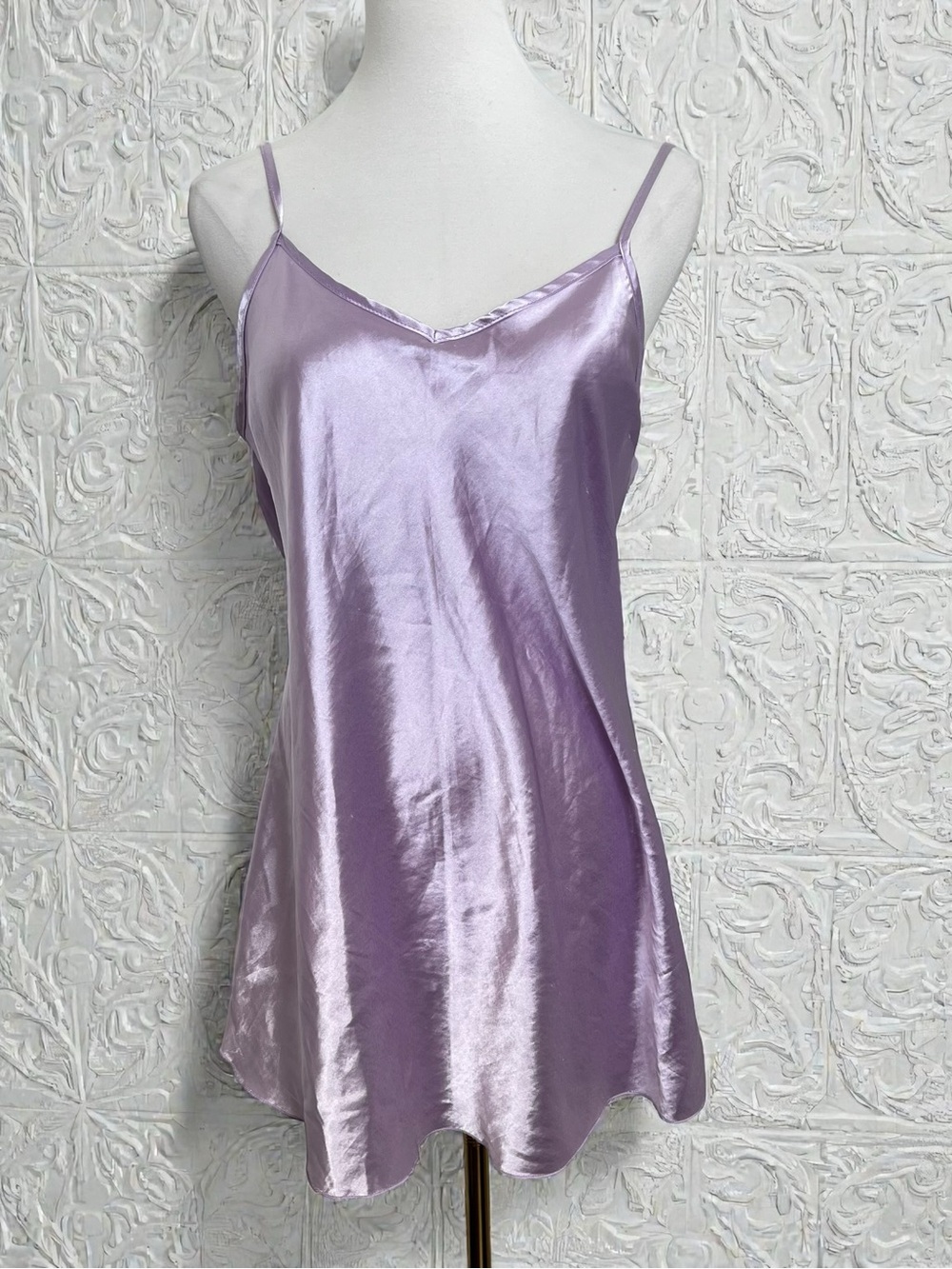 Lavender Satin Slip Dress Fairycore Y2K Lingerie Mini Nightgown M